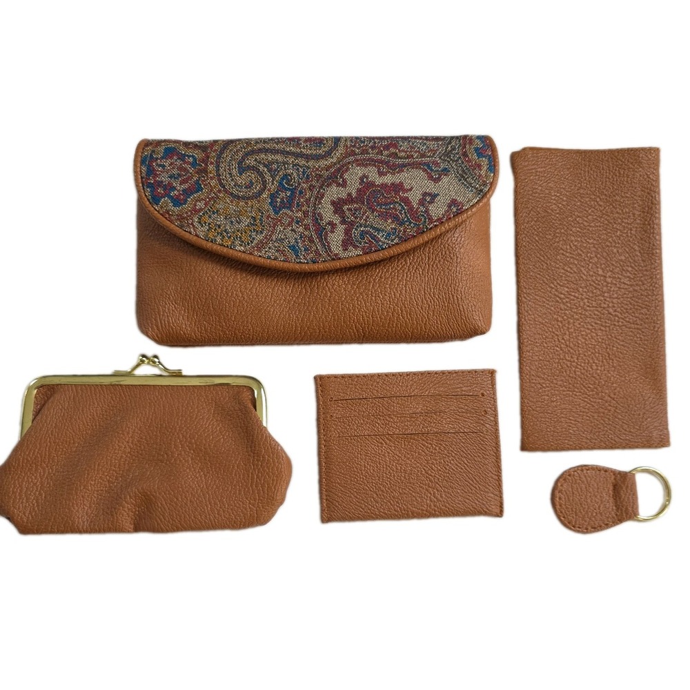 VTG Lady Ronte of Beverly Hills 5-Pc Purse Ensemble Set Paisley Tapestry UNUSED
